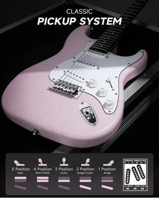 Электрогитара DONNER DST-80 Pink - комплект