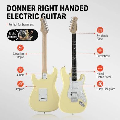 Электрогитара DONNER DST-100 Yellow - комплект
