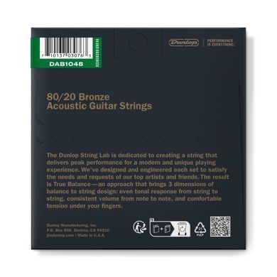 Струни для акустичної гітари DUNLOP DAB1048 80/20 Bronze Extra Light