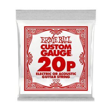 Струна одиночна для електричної та акустичної гітари Ernie Ball P01020, .020