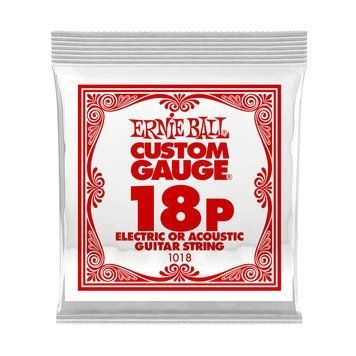 Струна одиночна для електричної та акустичної гітари Ernie Ball P01018, .018
