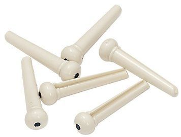 Шпильки для струнодержателя акустической гитары GEWA 555003 Bridge plug DotWhite (6 шт.)