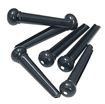 Шпильки для струнодержателя акустической гитары GEWA 555004 Bridge plug Dot Black (6 шт.)
