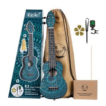 Укулеле сопрано Ortega Keiki Pack K2SS-BKC Sopano Super Scale Blue