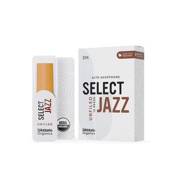 Трость для альт саксофона D'ADDARIO ORGANIC SELECT JAZZ - ALTO SAX UNFILED 2M (1шт)