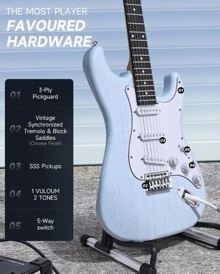 Електрогітара DONNER DST-80 Sonic Blue - комплект