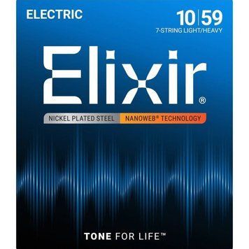 Струни для електрогітари Elixir Anti-Rust NanoWeb 7-String Light Heavy (10-59)